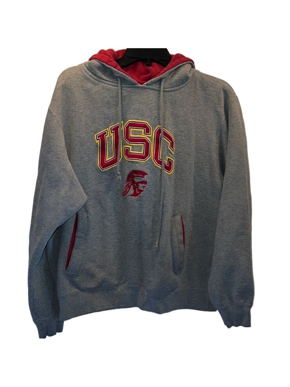 USC Grey & Cardinal Pullover Hoodie - Men's Collegiate Sweatshirt